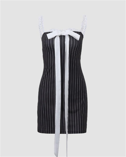 Bow Lace Tube Mini dress